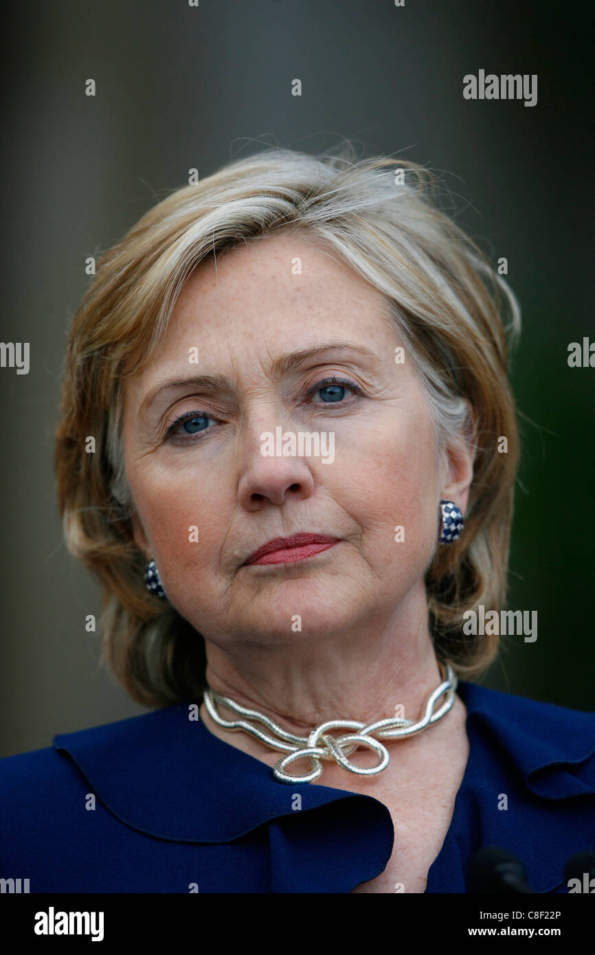 Le secrétaire d'État américaine Hillary Clinton lors de sa visite à l'Irlande Banque D'Images