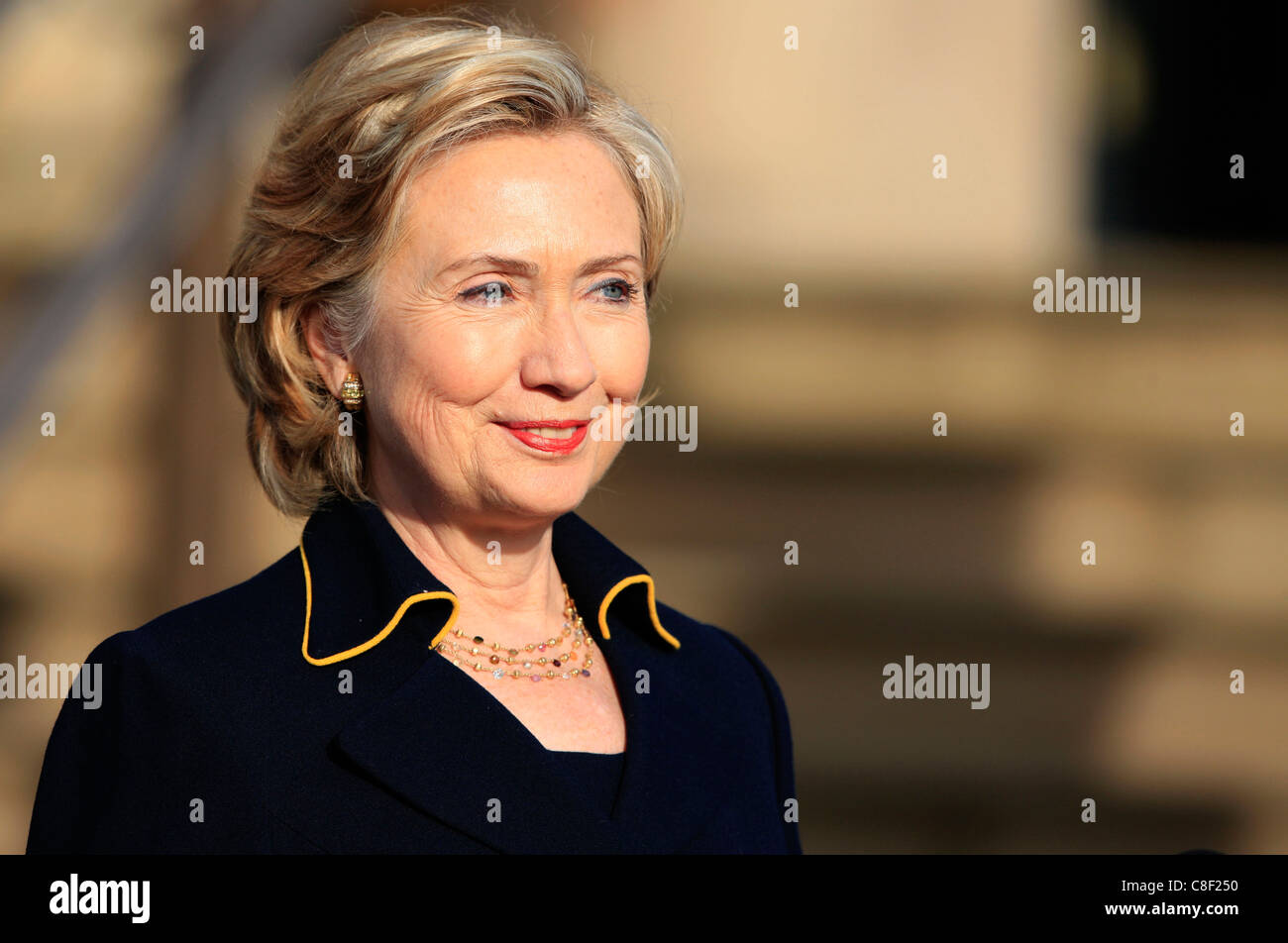 Le secrétaire d'État américaine Hillary Clinton lors de sa visite à l'Irlande Banque D'Images