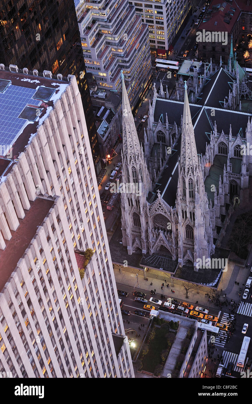 La St Patrick, la cathédrale, la 5ème avenue, Manhattan, New York, USA, United States, Amérique, Banque D'Images