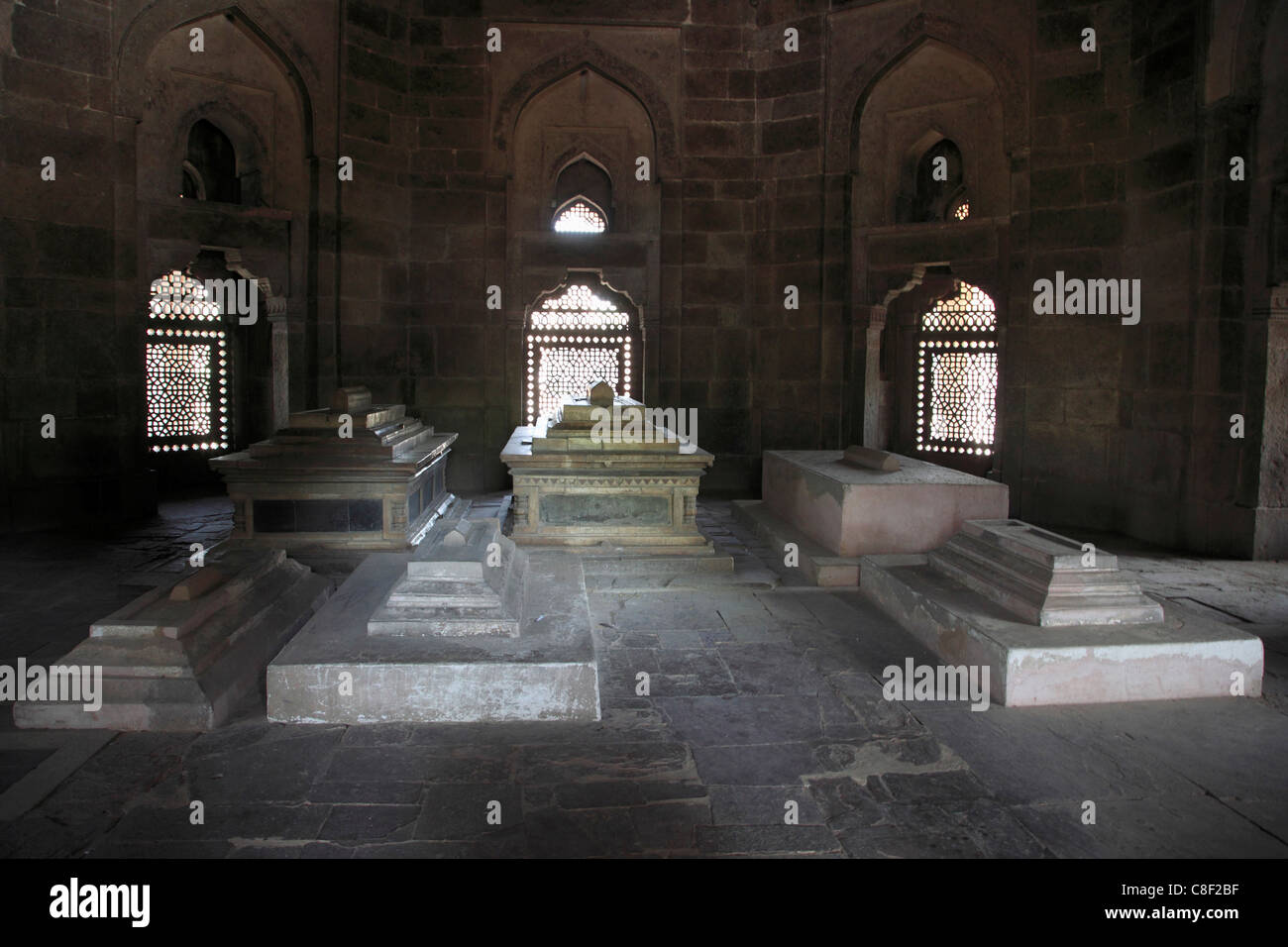 Chambre tombe, Tombe de Humayun, UNESCO World Heritage Site, New Delhi, Inde Banque D'Images