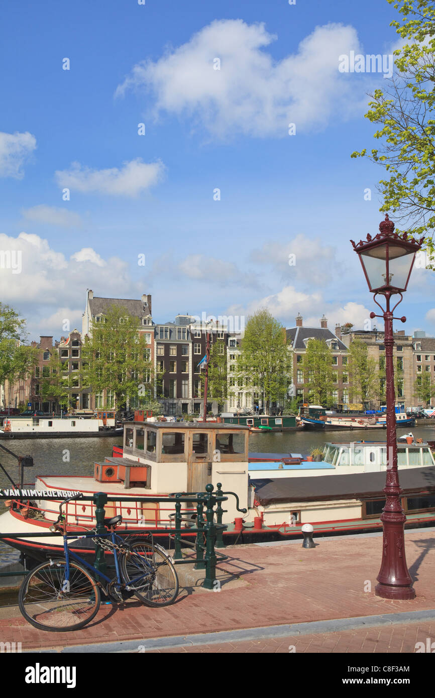 La rivière Amstel, Amsterdam, Pays-Bas Banque D'Images