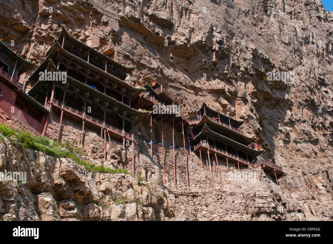 La pendaison (Temple monastère suspendu) près du Mont Heng dans la province de Shanxi, Chine Banque D'Images