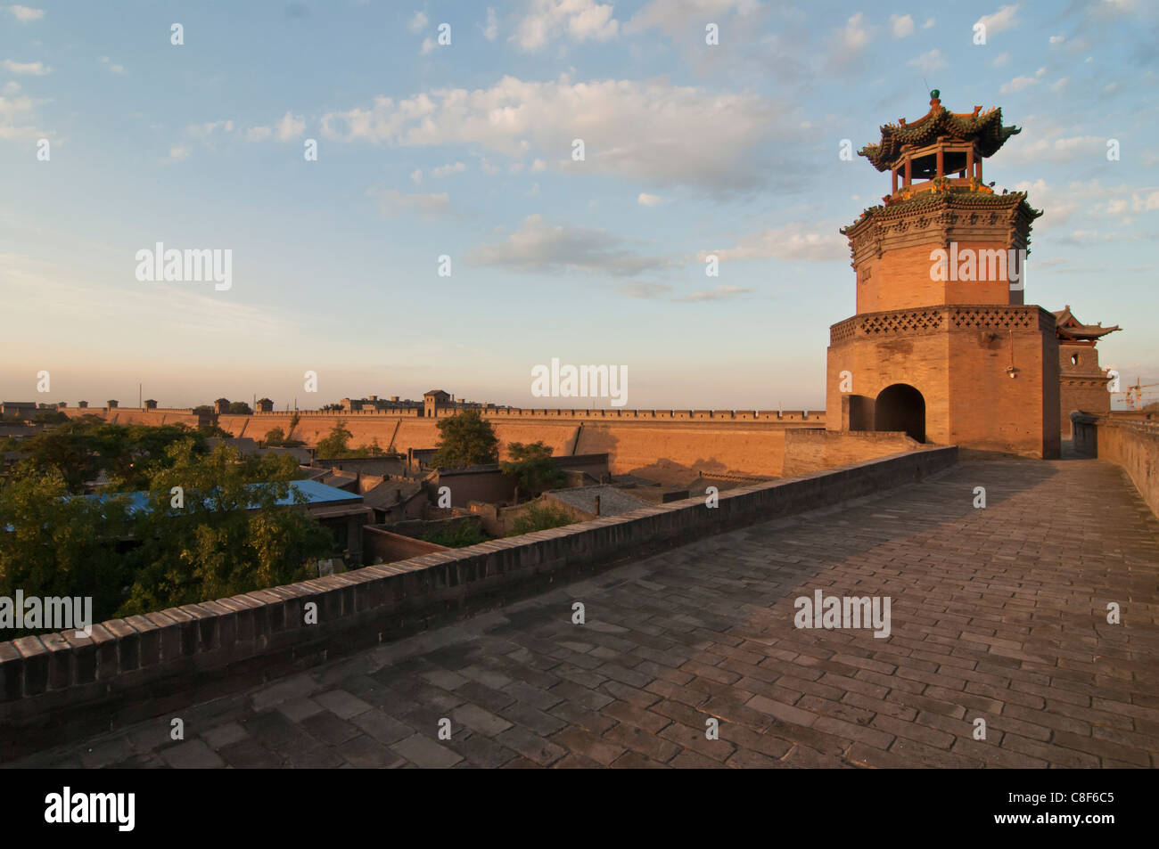 Négliger de Pingyao, réputé pour sa vieille ville bien conservée, mur, UNESCO World Heritage Site, Shanxi, Chine Banque D'Images