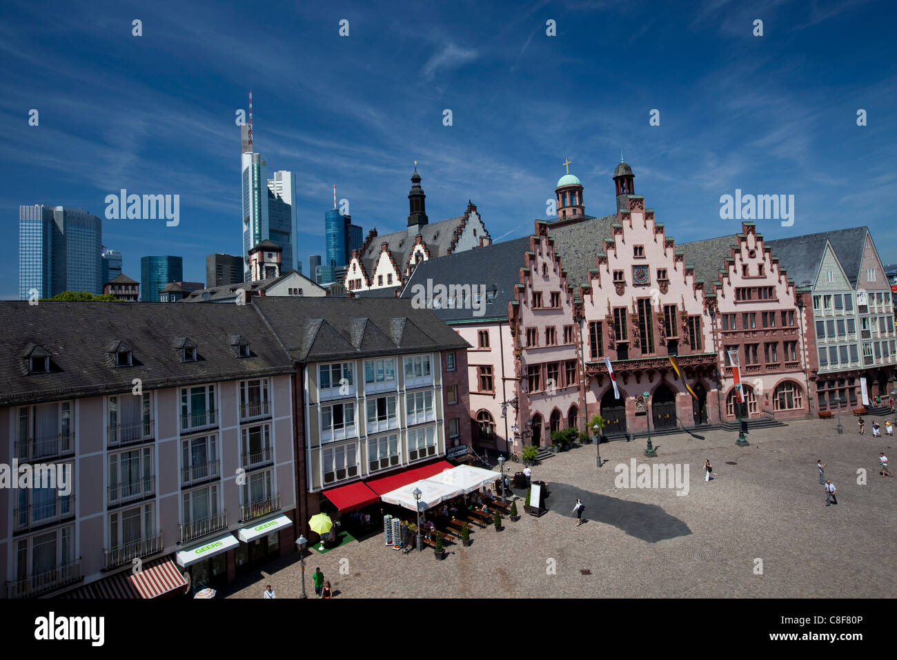 La Romerberg plaza l'un des principaux monuments à Frankfurt am Main, Hesse, Allemagne Banque D'Images