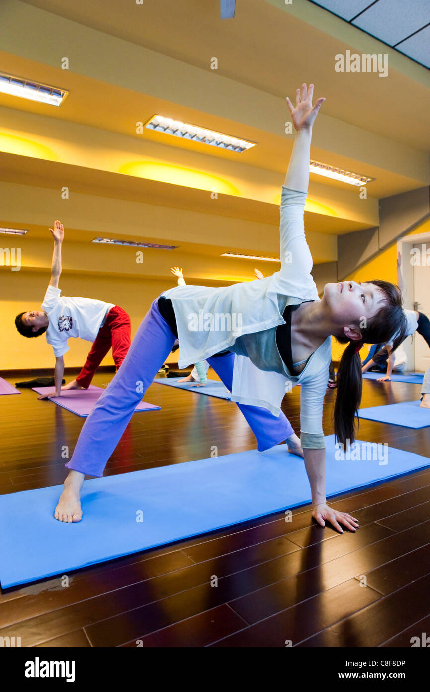 L'école de Hatha Yoga, Chaoyang District, Beijing, Chine Banque D'Images