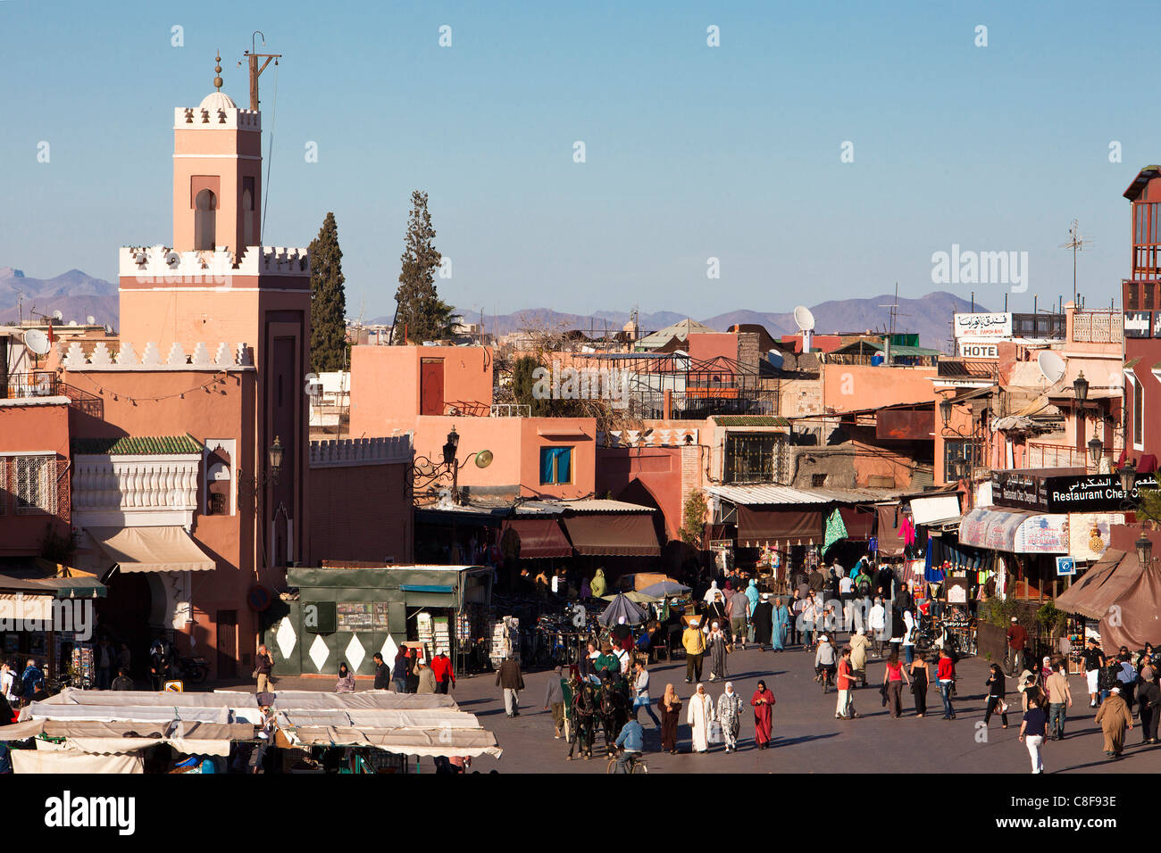 Le Maroc, l'Afrique du Nord, Afrique, Marrakech, Medina, affaires, commerce, boutique, Place Djemaa el Fna, lieu, Banque D'Images