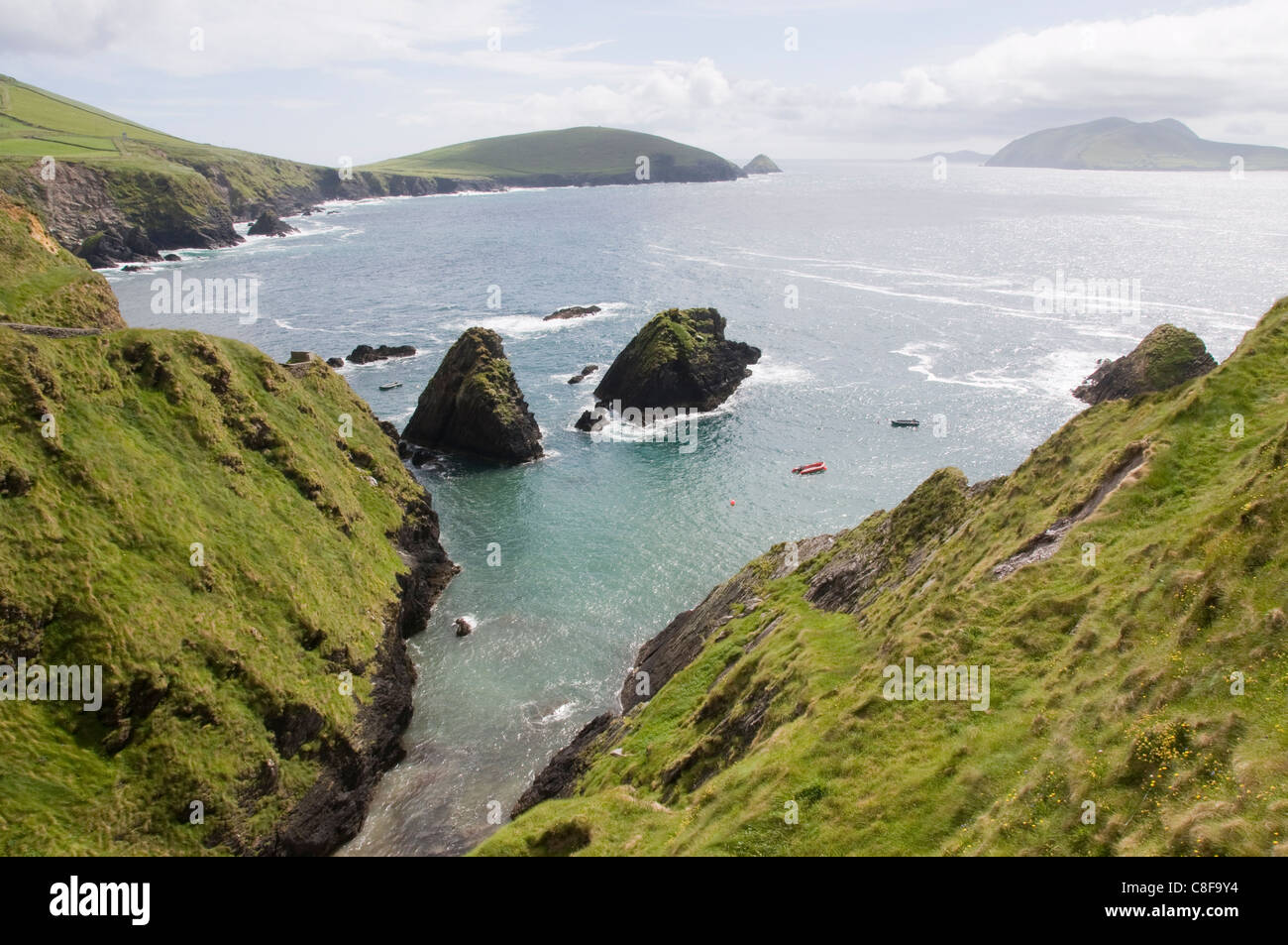 Voir à partir de la Slea Head Drive, péninsule de Dingle, comté de Kerry, Munster, République d'Irlande Banque D'Images