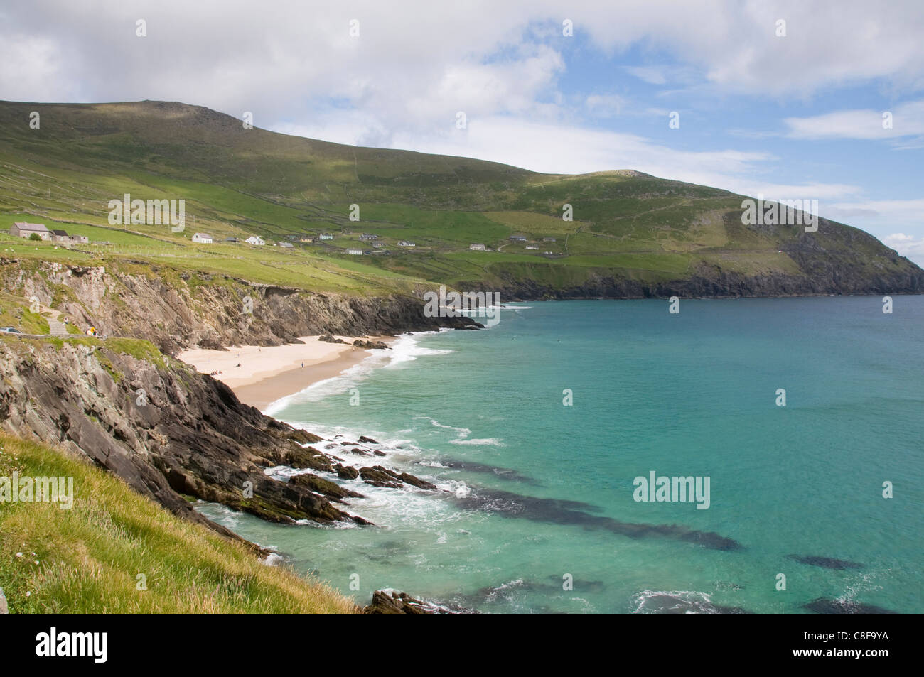 Voir à partir de la Slea Head Drive, péninsule de Dingle, comté de Kerry, Munster, République d'Irlande Banque D'Images