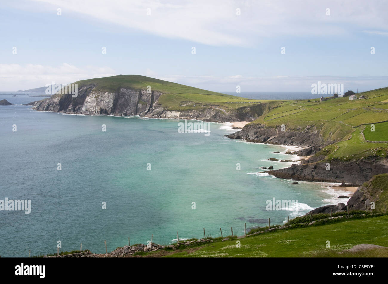 Voir à partir de la Slea Head Drive, péninsule de Dingle, comté de Kerry, Munster, République d'Irlande Banque D'Images