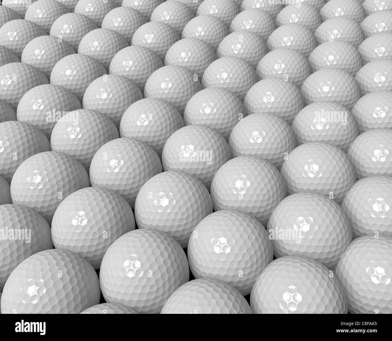 De nombreux golfballs formant un arrière-plan Banque D'Images