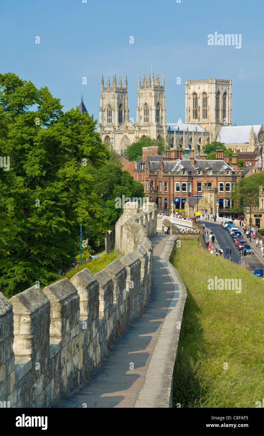 La cathédrale de York, dans le nord de l'Europe est plus grande cathédrale gothique, York, Yorkshire, Angleterre, Royaume-Uni Banque D'Images