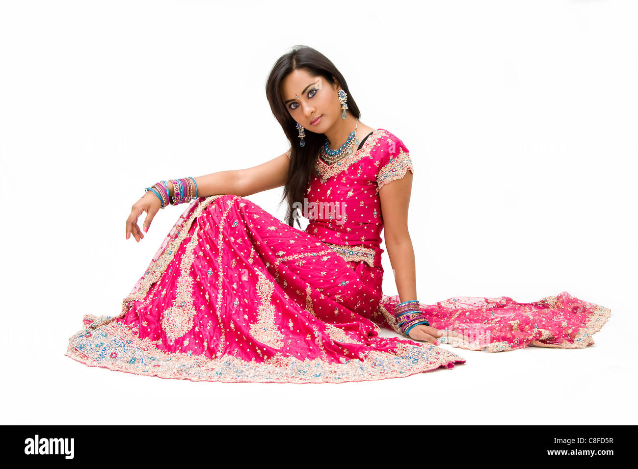 Belle Bangali bride sitting Banque D'Images
