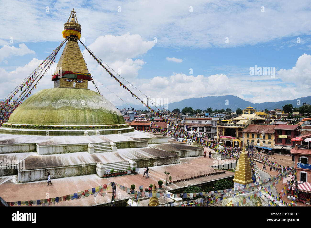 Boudhanath, UNESCO World Heritage Site, Bagmati, région centrale, au Népal Banque D'Images