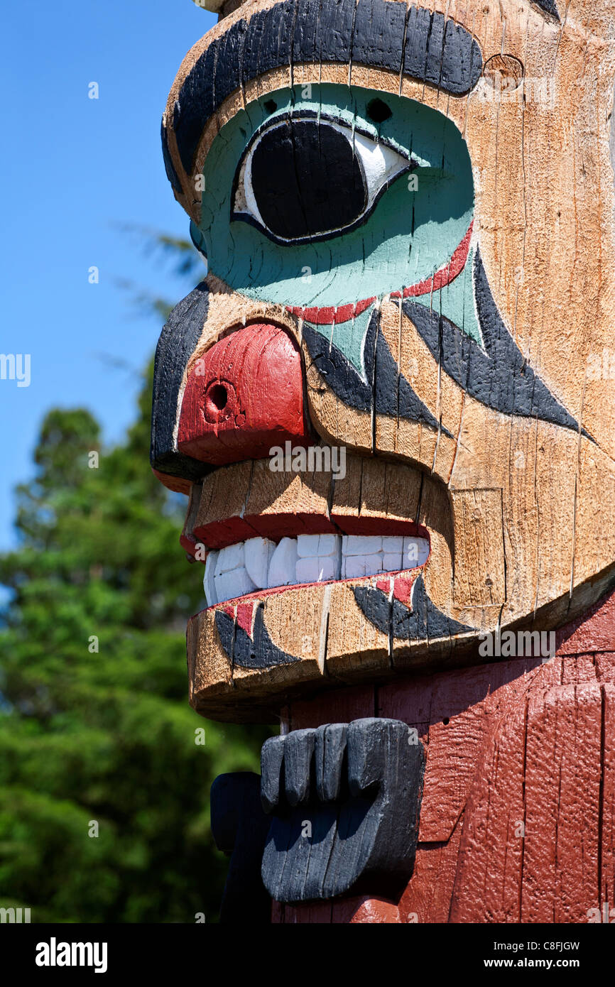 Totem. Saxman Totem Park. Ketchikan. De l'Alaska. USA Banque D'Images