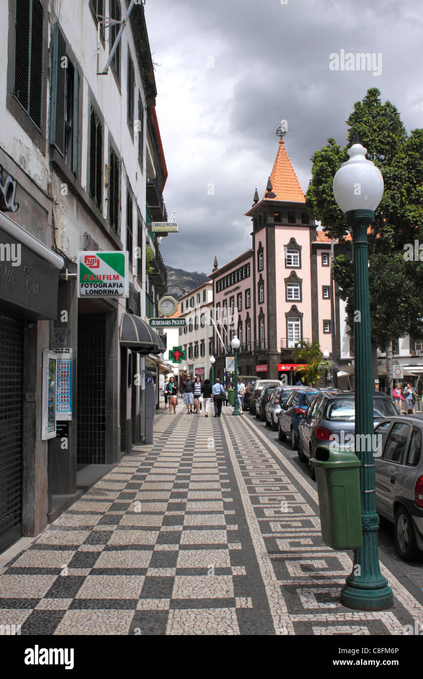 Revêtement décoratif Rua Estanco Velho Funchal Madeira Banque D'Images