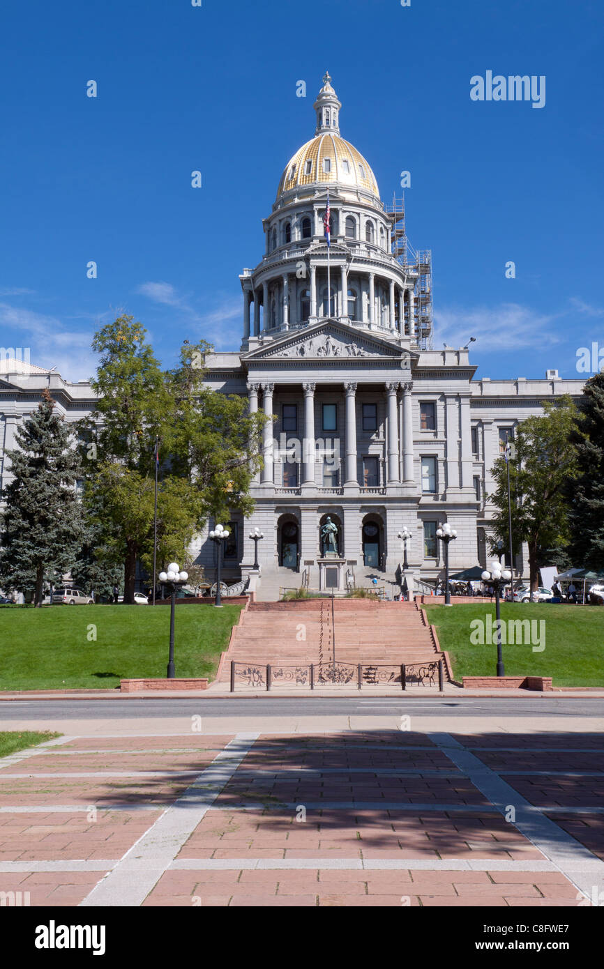 L'avant du bâtiment du Capitole du Colorado à Denver ou Statehouse Banque D'Images