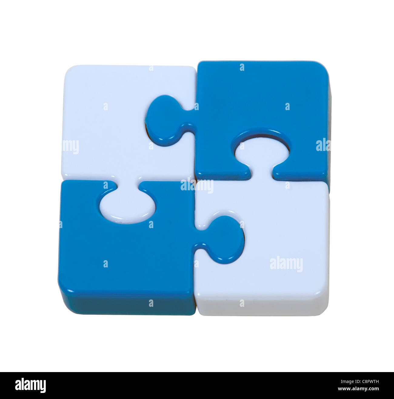 Pièces de puzzle de couleur contrastante asservis ensemble pour faire un motif agréable - chemin inclus Banque D'Images