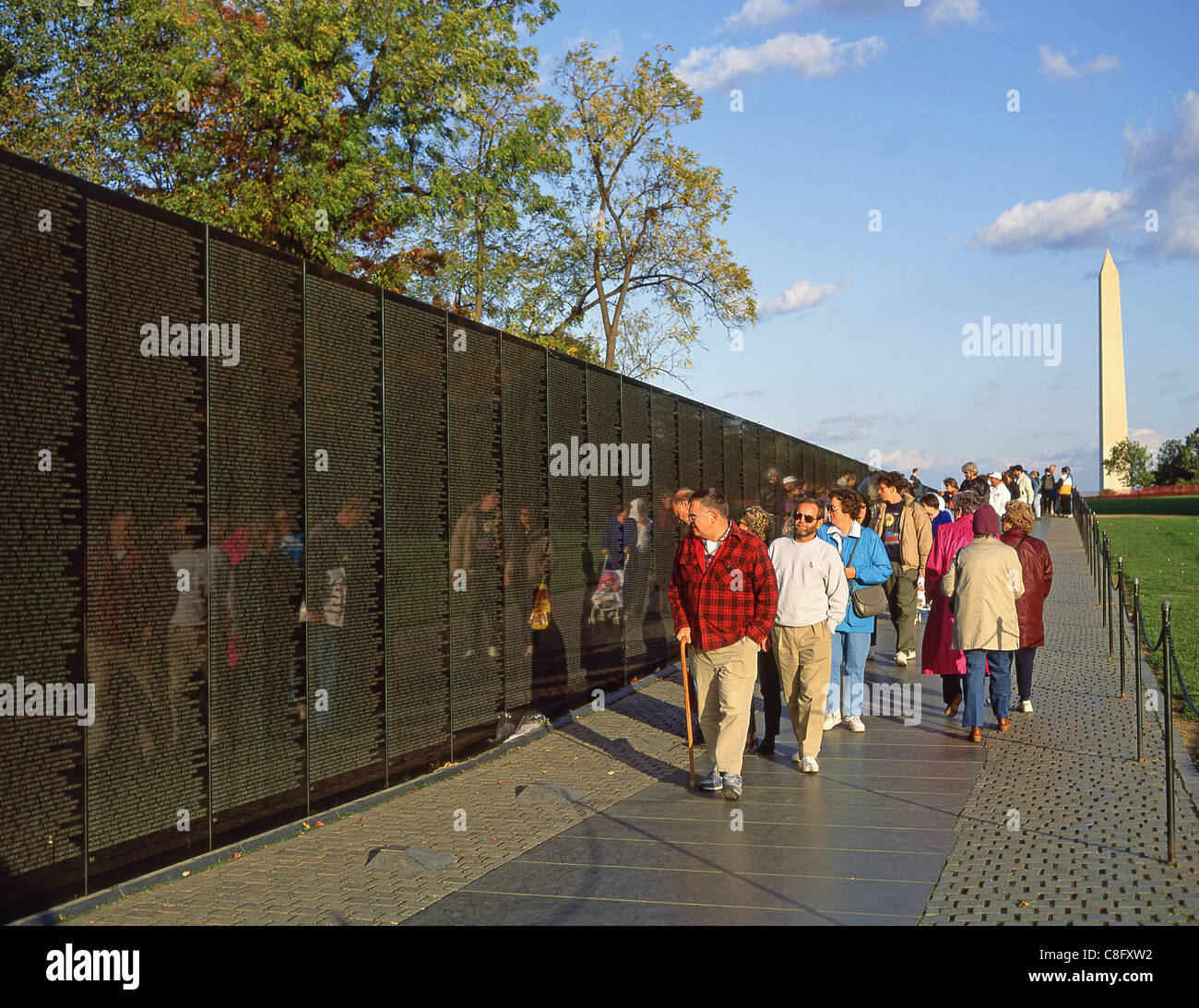 Vietnam Veterans Memorial Wall à la Vietnam Veterans Memorial, le National Mall, Washington DC, États-Unis d'Amérique Banque D'Images
