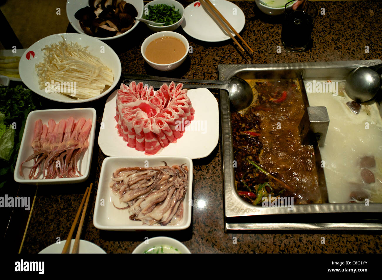 Hai Di Ajo hot pot restaurant à Pékin, en Chine. 21-Oct-2011 Banque D'Images