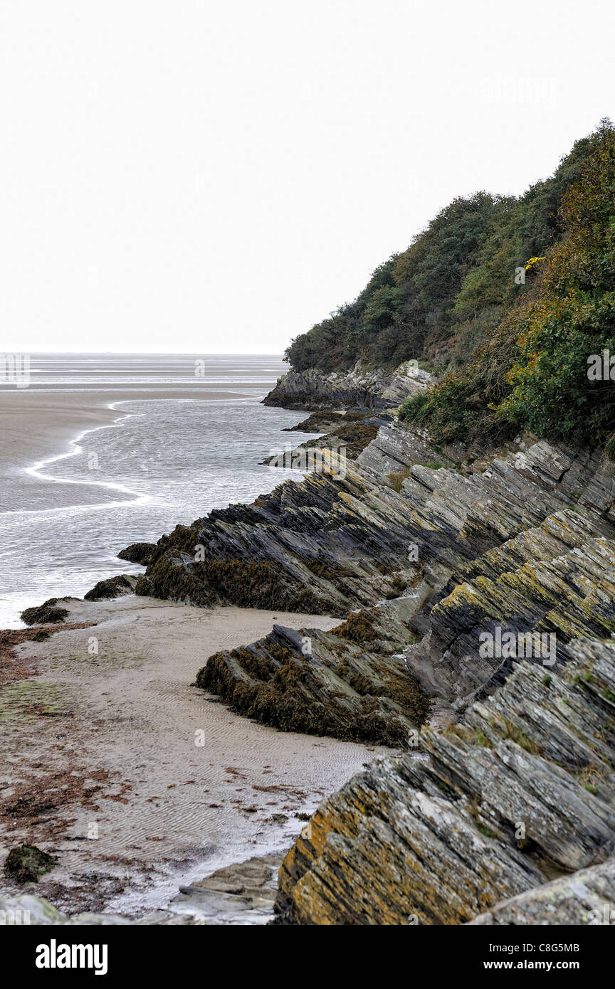 Le nord du Pays de Galles coastal rock formation portmeirion uk Banque D'Images