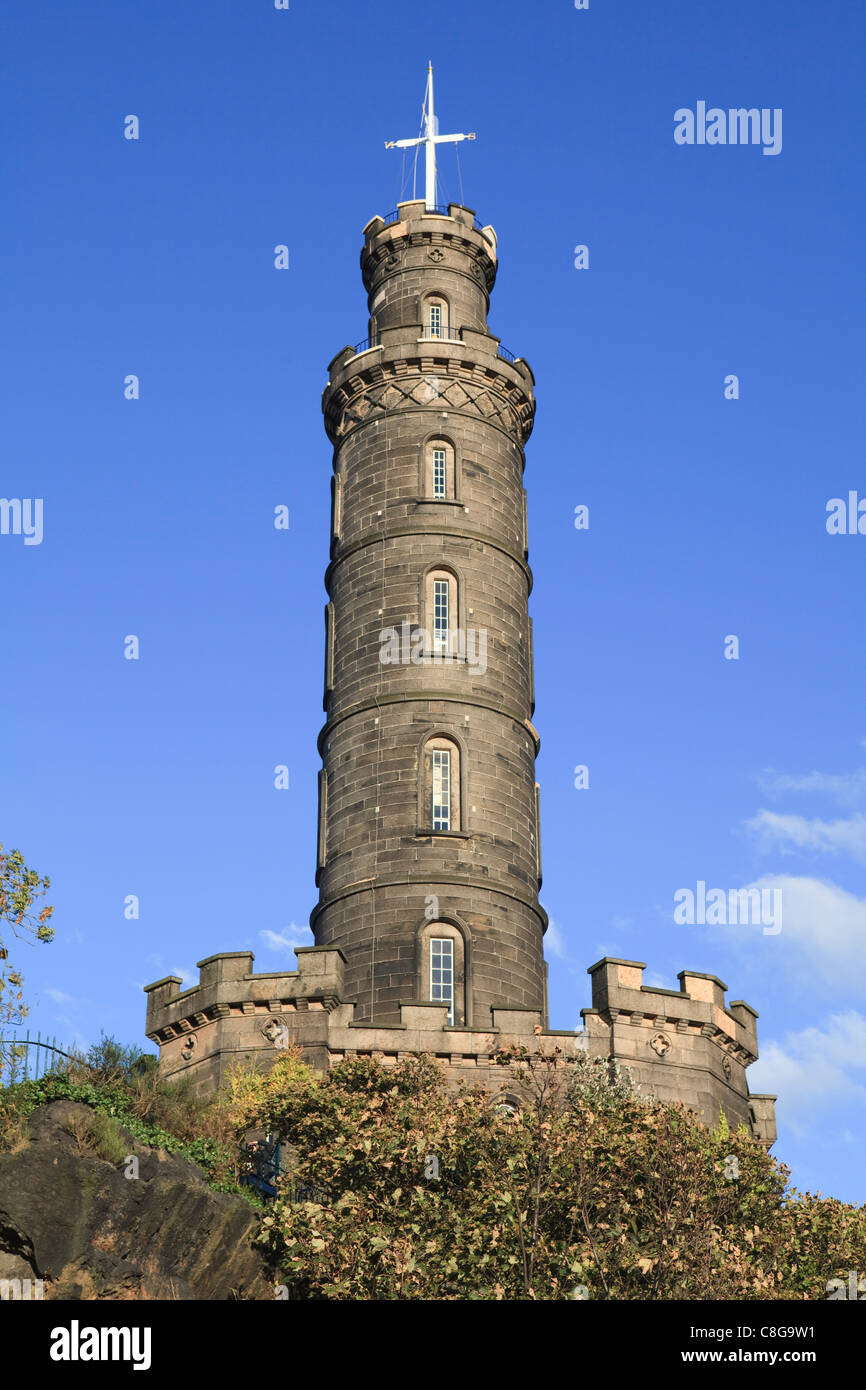 Monument Nelson, Calton Hill, Edinburgh, Lothian, Ecosse, Royaume-Uni Banque D'Images