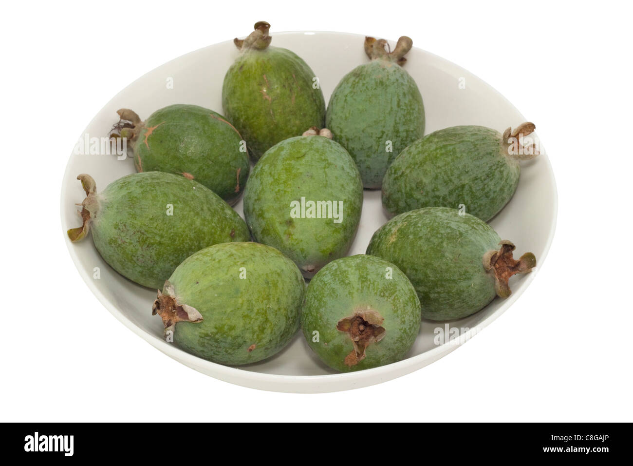 Fruits (ananas Feijoa goyave) doux tropical fruit. L'image est isolé sur fond blanc. Banque D'Images