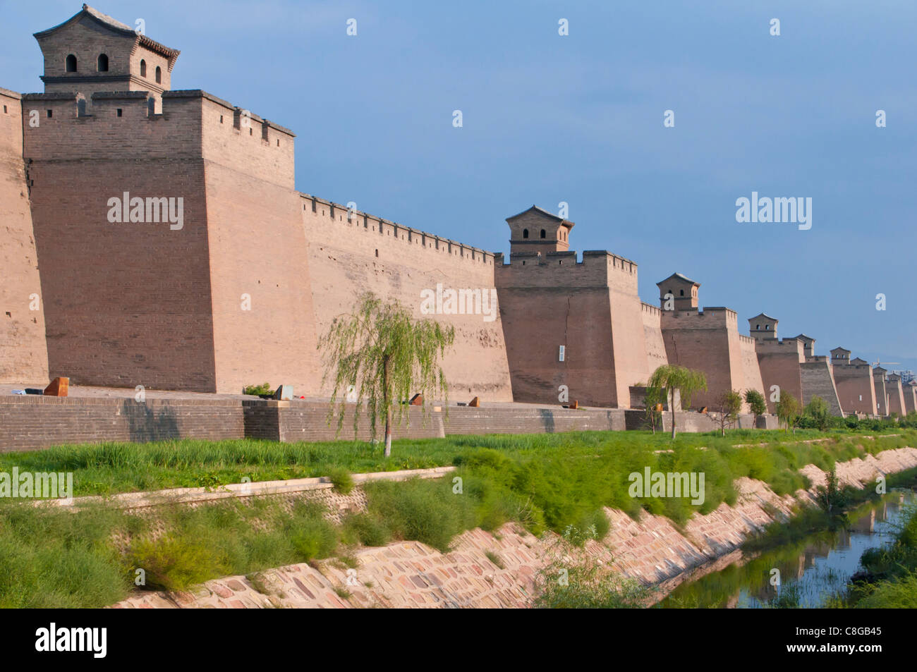 Pingyao, réputé pour sa vieille ville bien conservée, mur, UNESCO World Heritage Site, Shanxi, Chine Banque D'Images