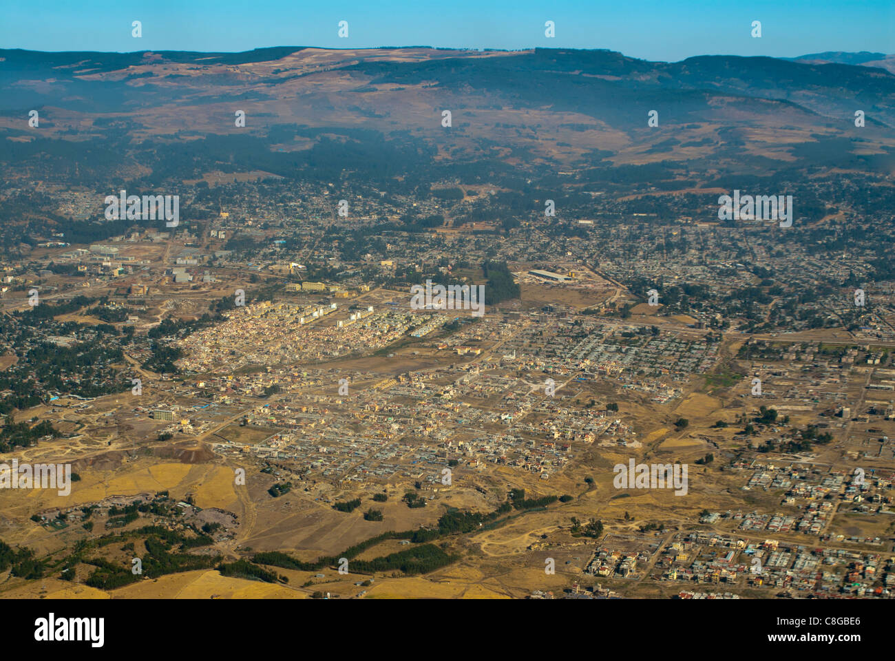 Vue aérienne d'Addis Abeba, Ethiopie Banque D'Images