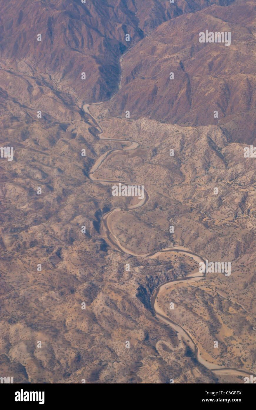 Vue aérienne de la vallée du Nil, l'Ethiopie Banque D'Images