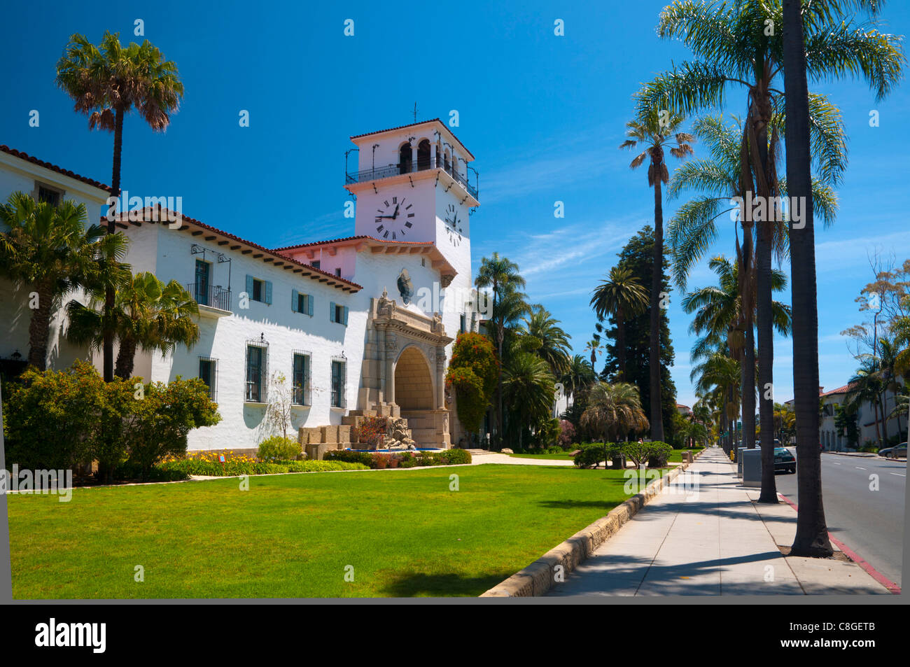 County Courthouse, Santa Barbara, Californie, États-Unis d'Amérique Banque D'Images