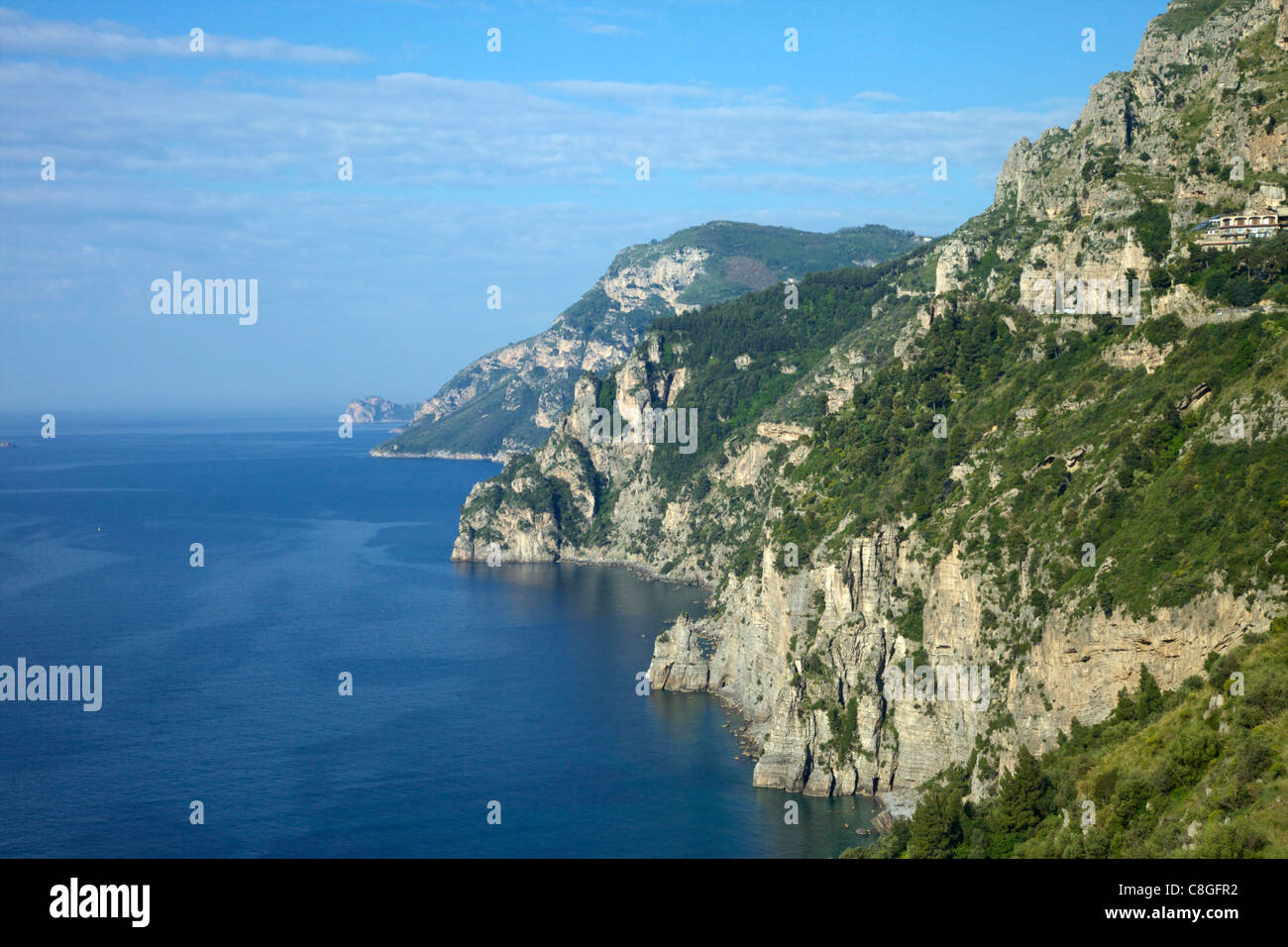 Amalfi coast road, UNESCO World Heritage Site, Baie de Naples, Campanie, Italie Banque D'Images