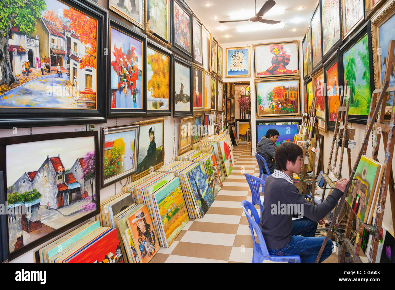 L'Asie, Vietnam, Hanoi, l'Art, Art, Art Vietnamien, Asian Art, artistes, boutiques, Shopping, Tourisme, vacances, voyages, vacances, Banque D'Images