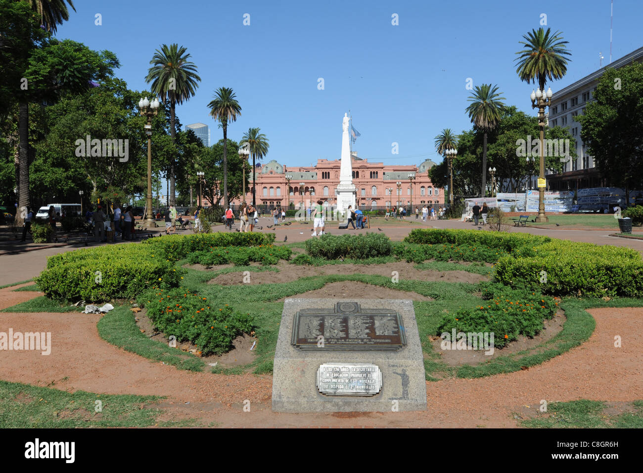 L'Argentine, l'Amérique du Sud, Buenos Aires, Plaza de Mayo, la place, la Casa Rosado, rose Banque D'Images