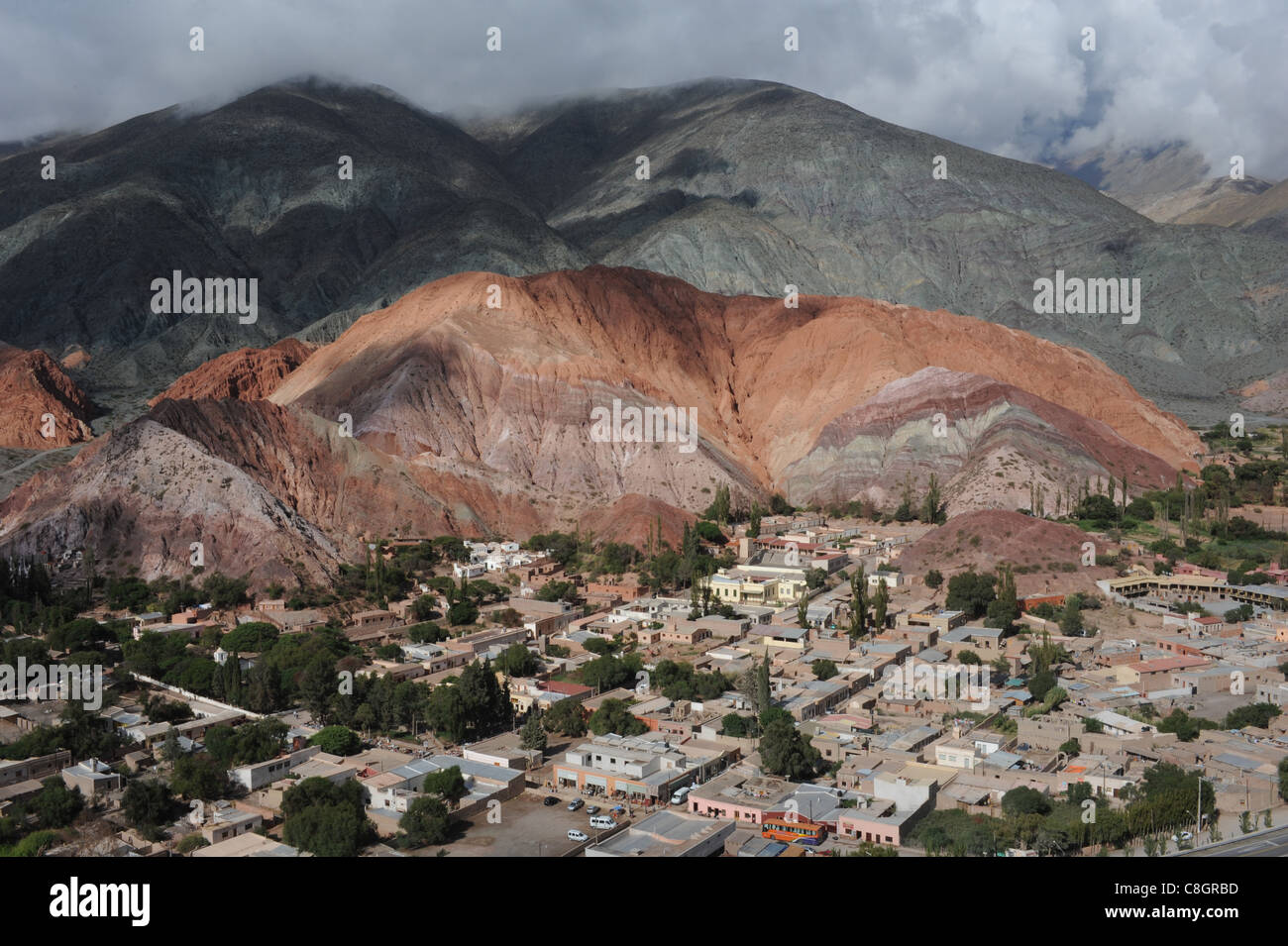 L'Argentine, l'Amérique du Sud, Purmamarca, Juiuy, falaise, hill, sept, les couleurs, les montagnes Banque D'Images