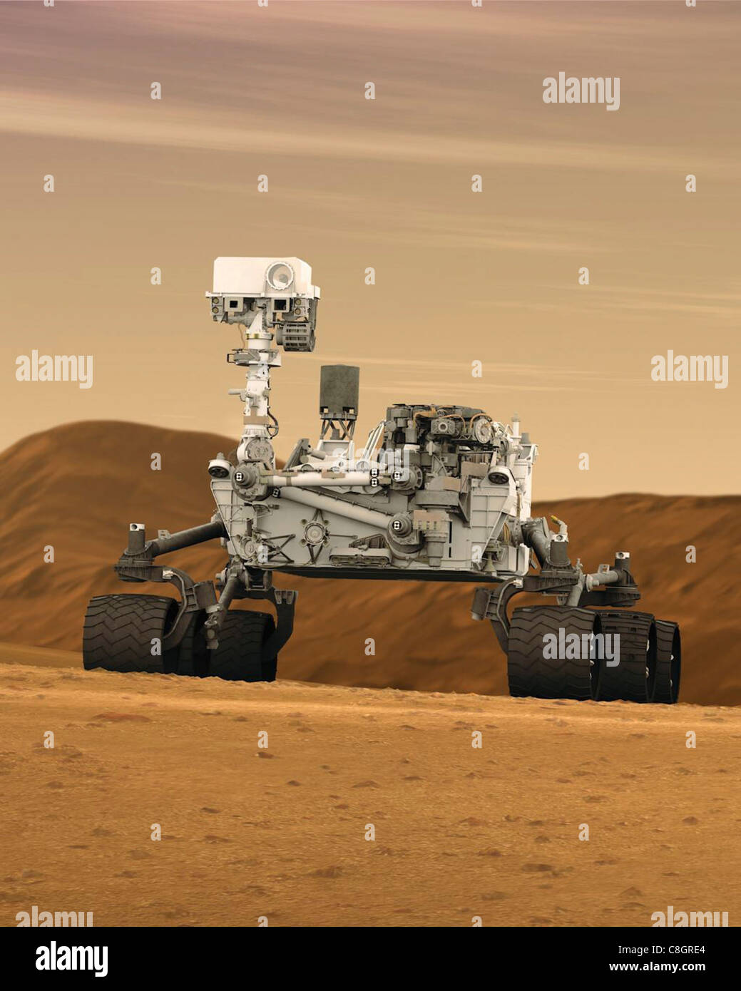 Mars Rover Curiosity dans Concept de l'artiste, grand Banque D'Images