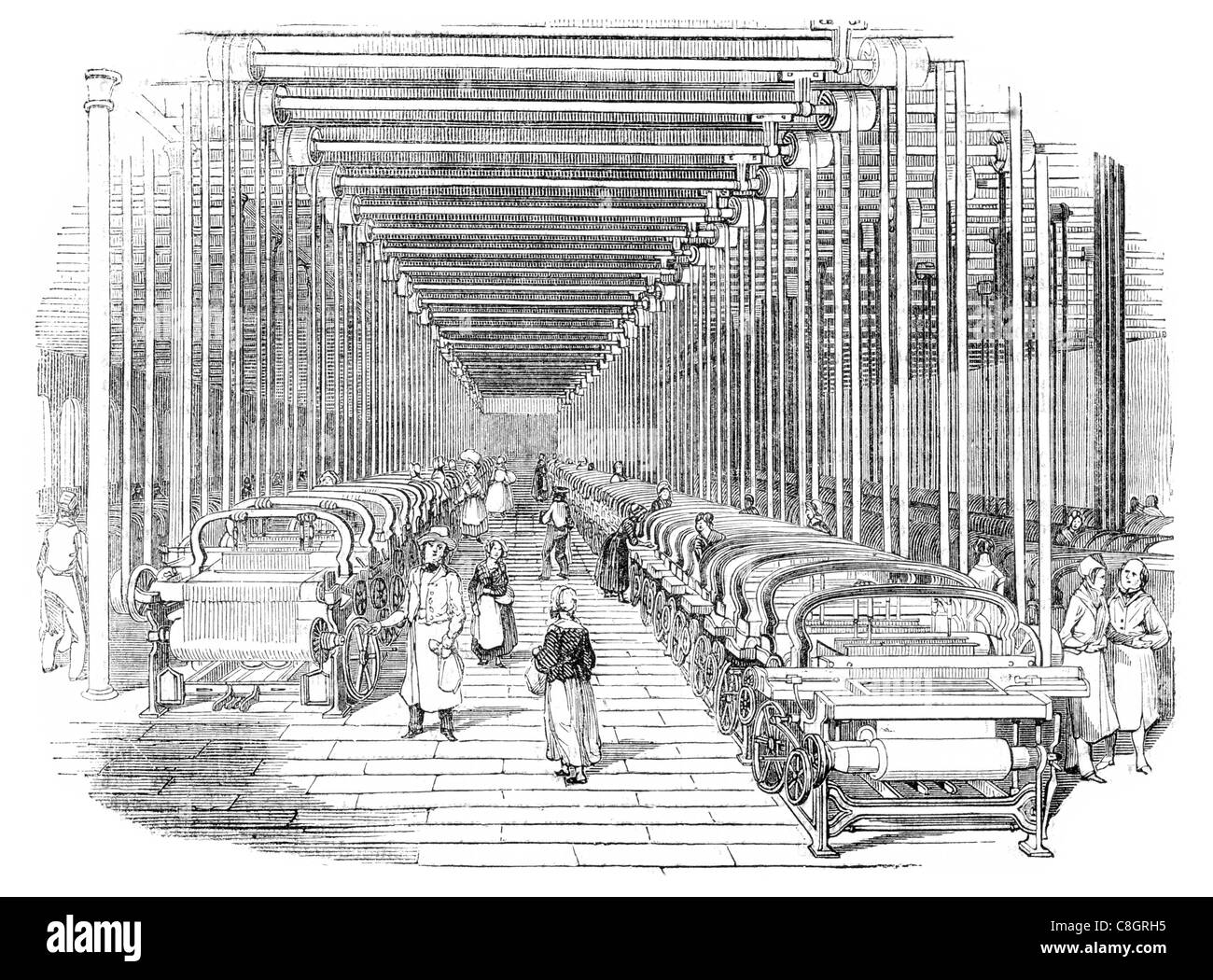 Métiers à tisser le coton fabrication reed navette heddles de guerre Banque D'Images