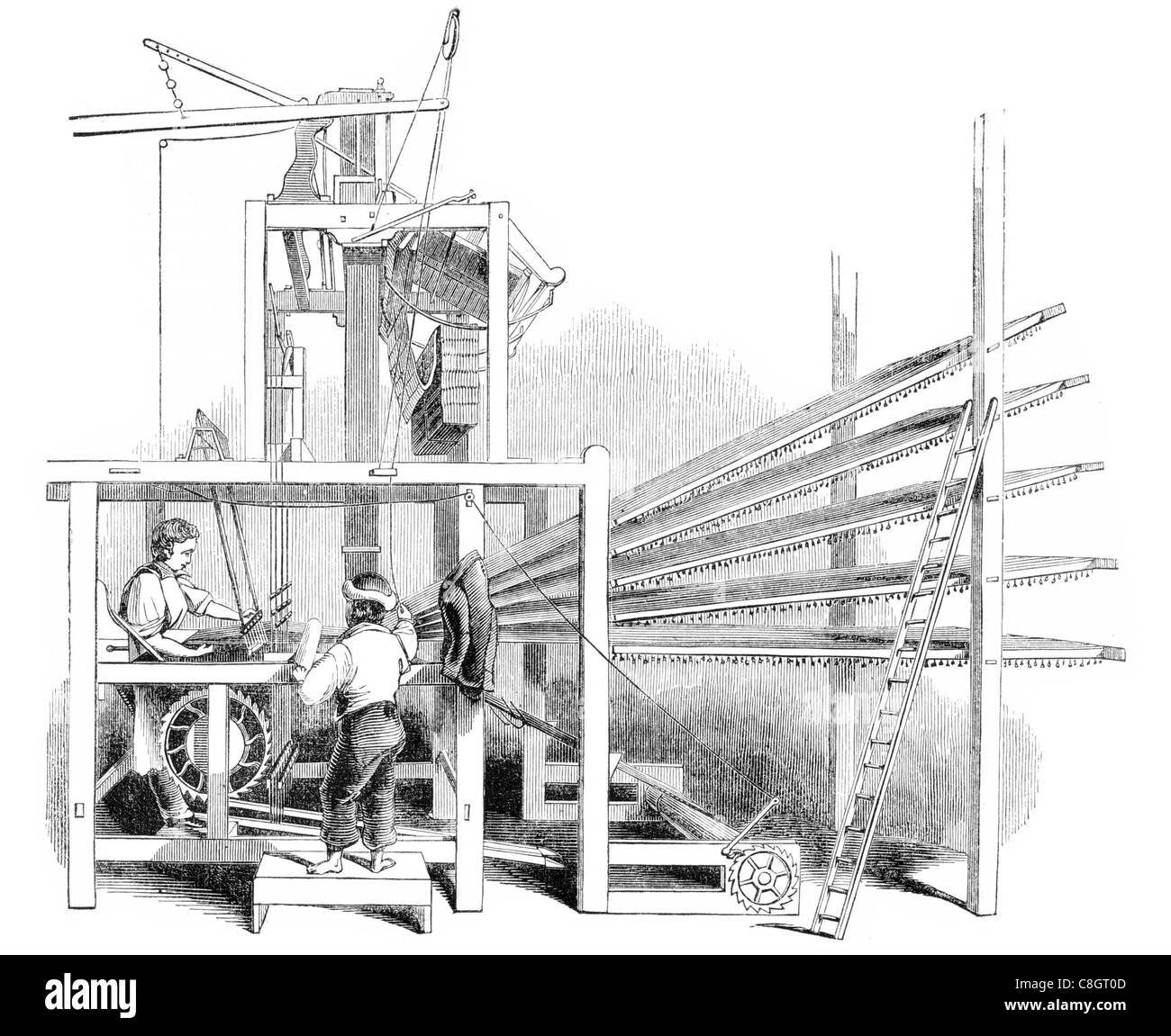 Bruxelles le tissage de tapis Révolution Industrielle industrie industries de fabrication d'usine construction artisanat travail travailleurs Banque D'Images