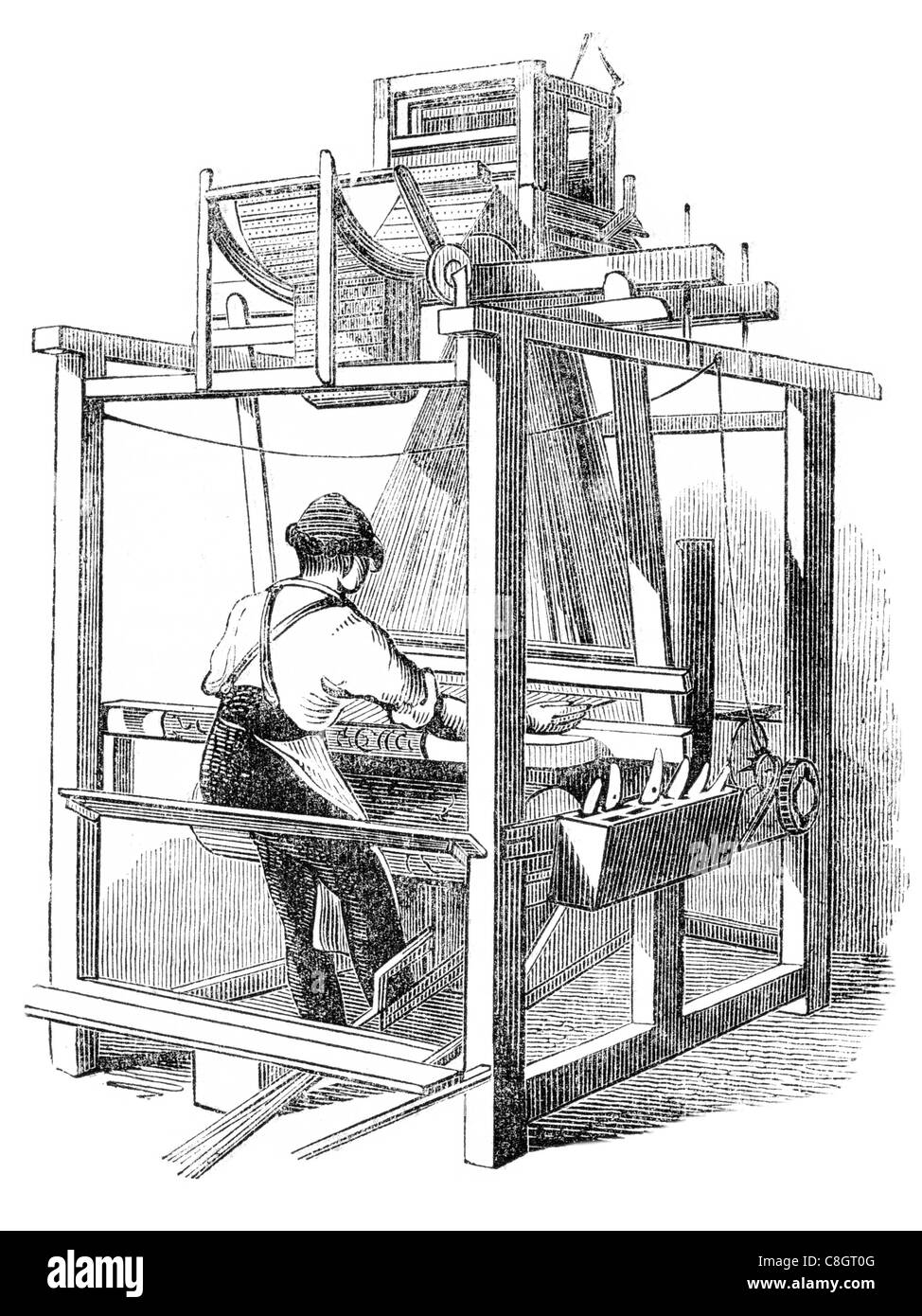 Le tissage de tapis scotch Kidderminster Révolution Industrielle industrie industries de fabrication d'usine construction worker Banque D'Images