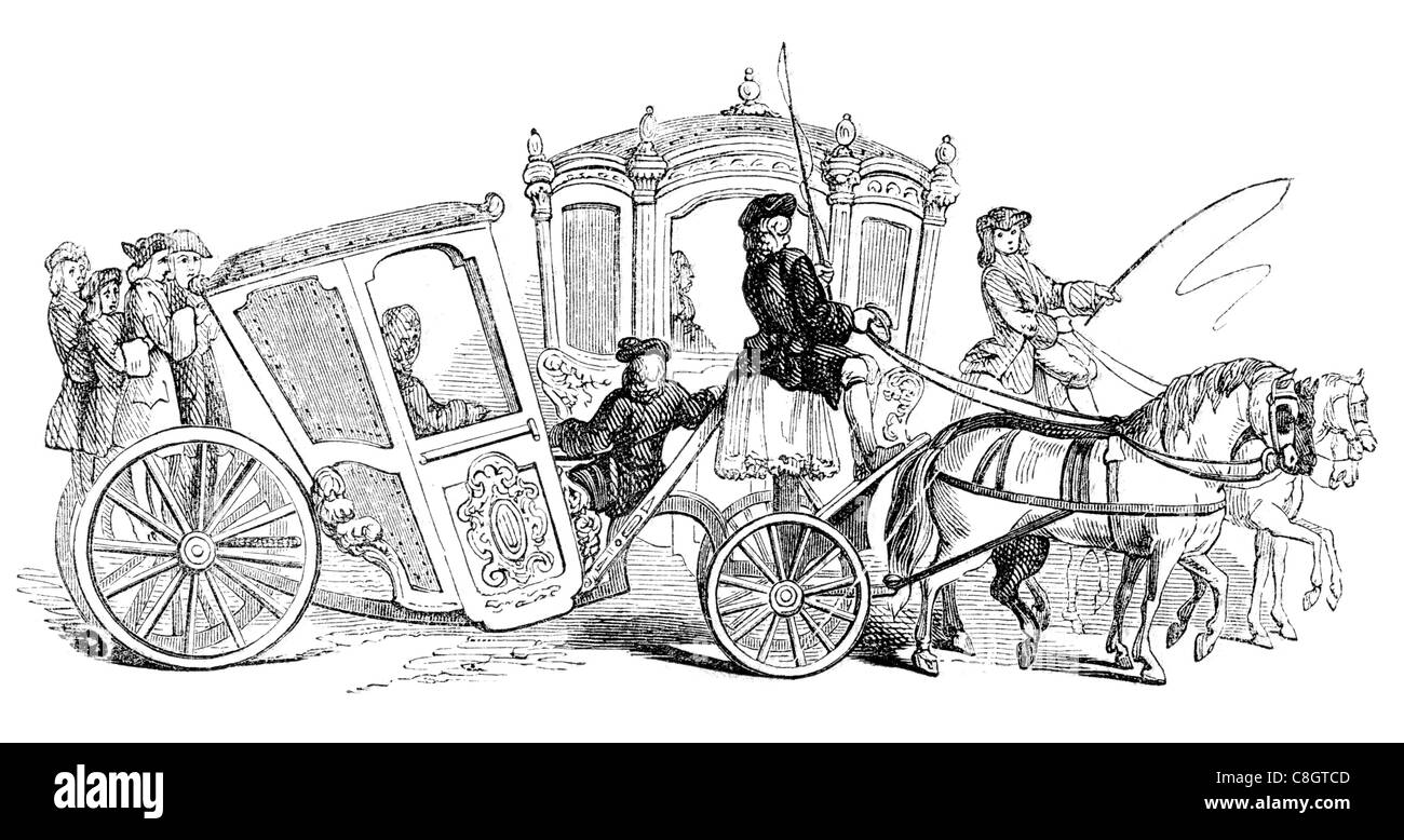 Chariot chariot chariot chariot diligence omnibus classique lampe lanterne whip ornementé Banque D'Images