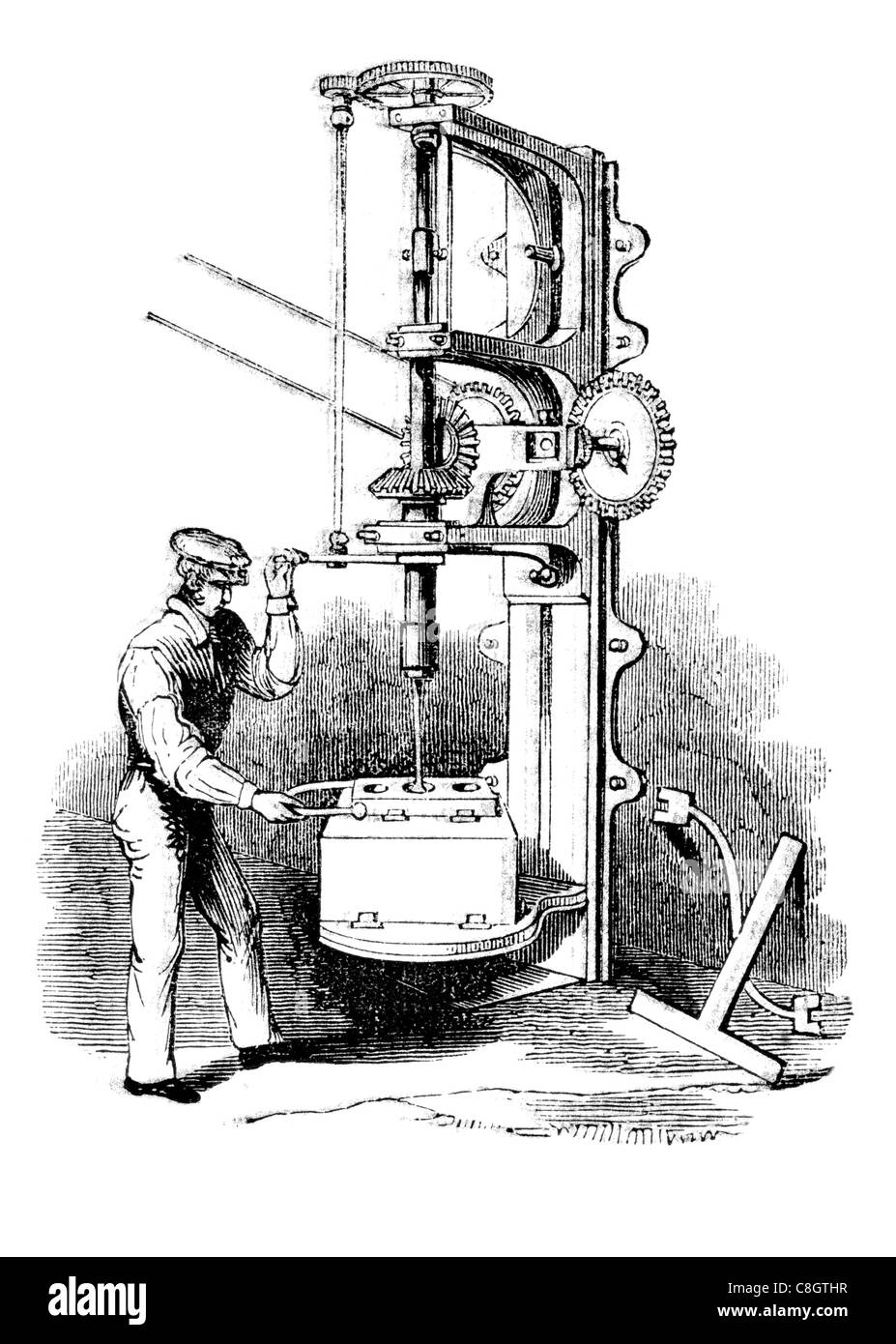 Machine d'usinage de trou percé seul point outils Outil de coupe Lineboring Backboring trou conique percé de forage poupée Banque D'Images