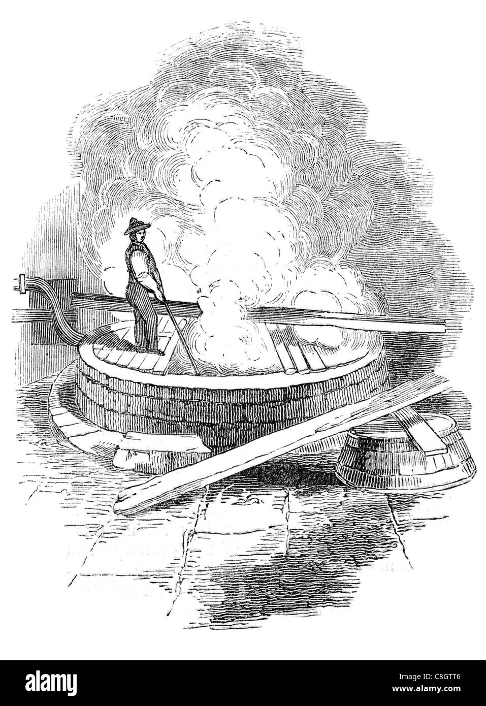 Chaudière pour évaporer l'élément chimique bore en aluminium Aluminium Bauxite tva en alliage Al fumée vapeur minérale des fumées toxiques Banque D'Images