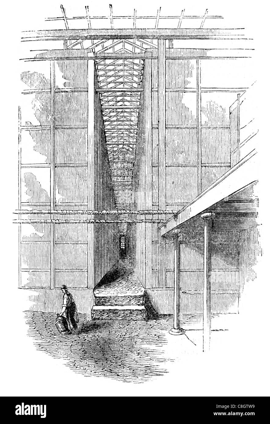 Les chambres de l'acide sulfurique Acide sulfurique H2SO4 minéraux corrosifs vitriol sulfates Industrie chimique Les batteries plomb-acide le traitement du minerai Banque D'Images