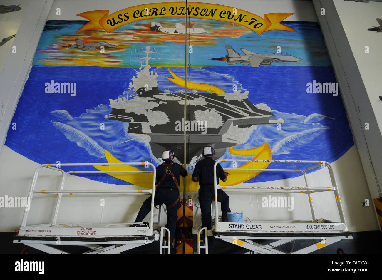 Peinture murale du porte-avions USS Carl Vinson (CVN 70) Banque D'Images