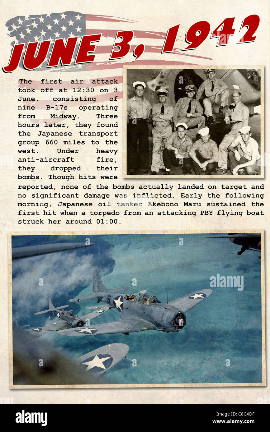 En commémoration de la Bataille de Midway, battus 4-7 juin, 1942. Banque D'Images