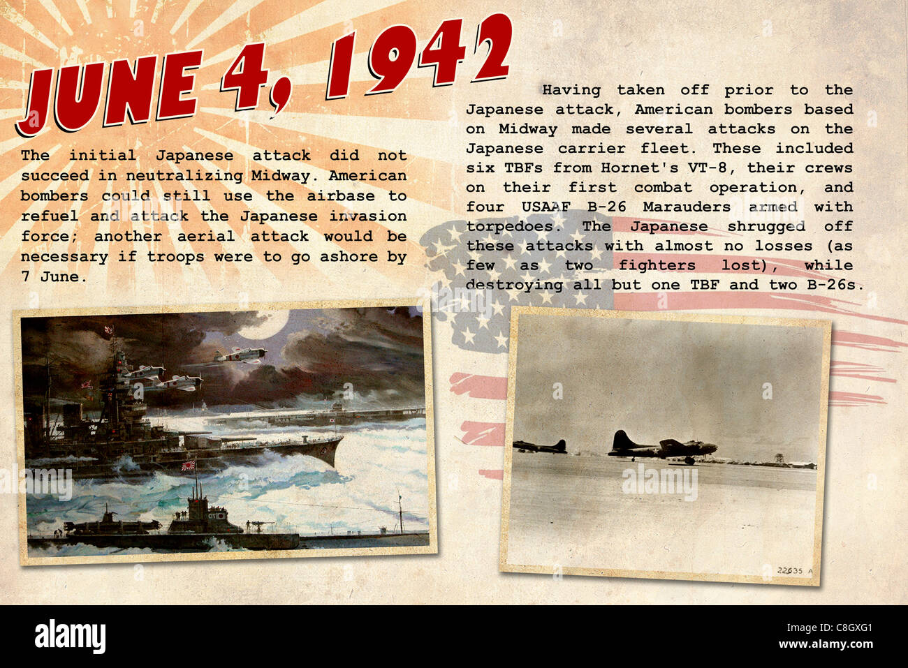 En commémoration de la Bataille de Midway, battus 4-7 juin, 1942. Banque D'Images