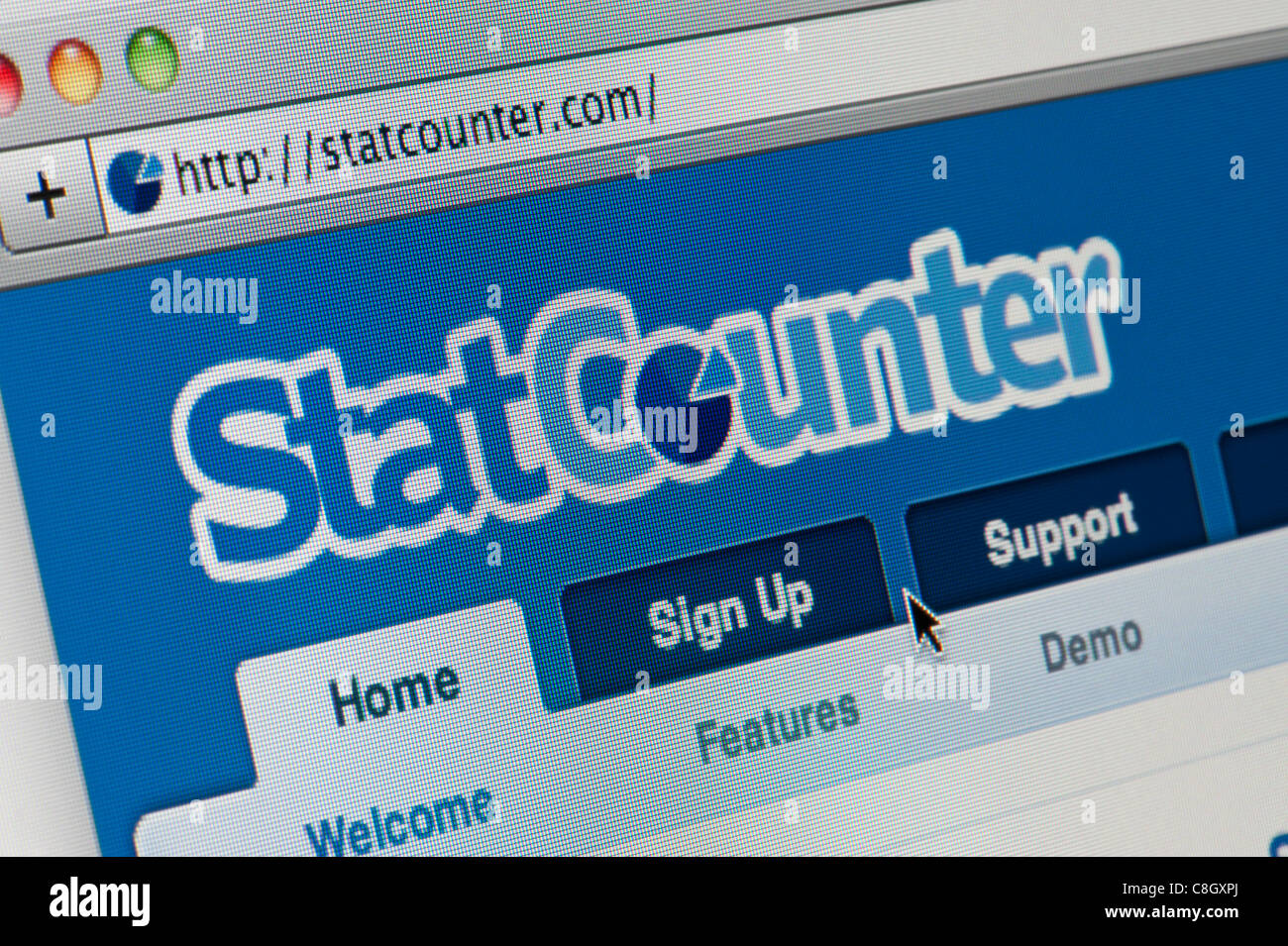 De près de l'logo StatCounter comme vu sur son site web. (Usage éditorial uniquement : -Print, télévision, e-book et le comité éditorial du site). Banque D'Images