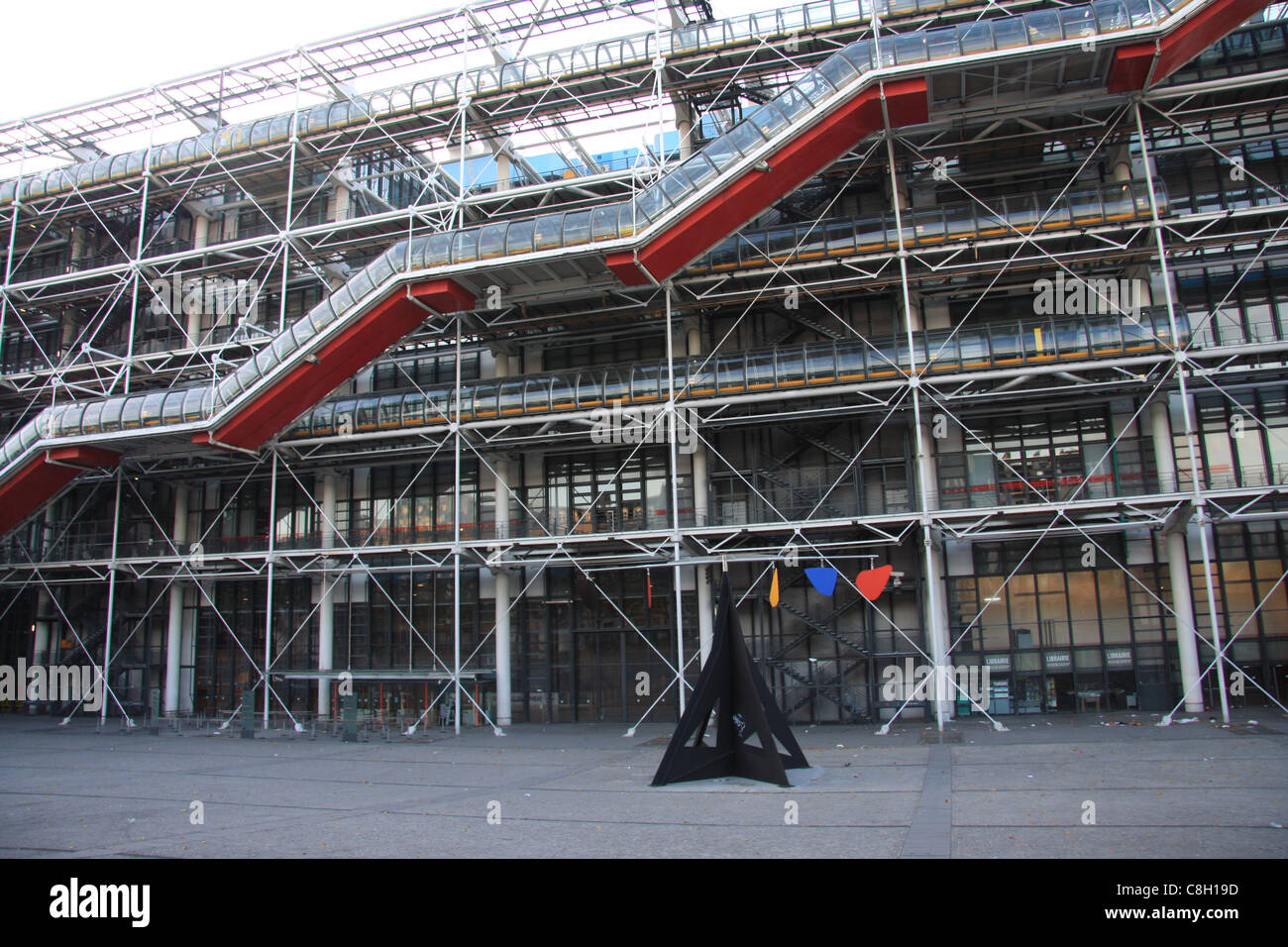 Paris, Beaubourg, Centre Pompidou, musée, architecture, tubes, place, Banque D'Images
