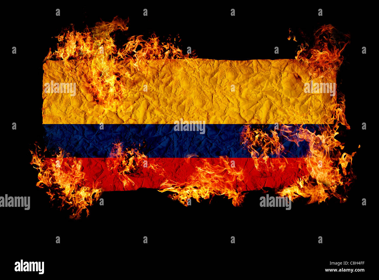 Symboles nationaux et du drapeau de la Colombie Banque D'Images