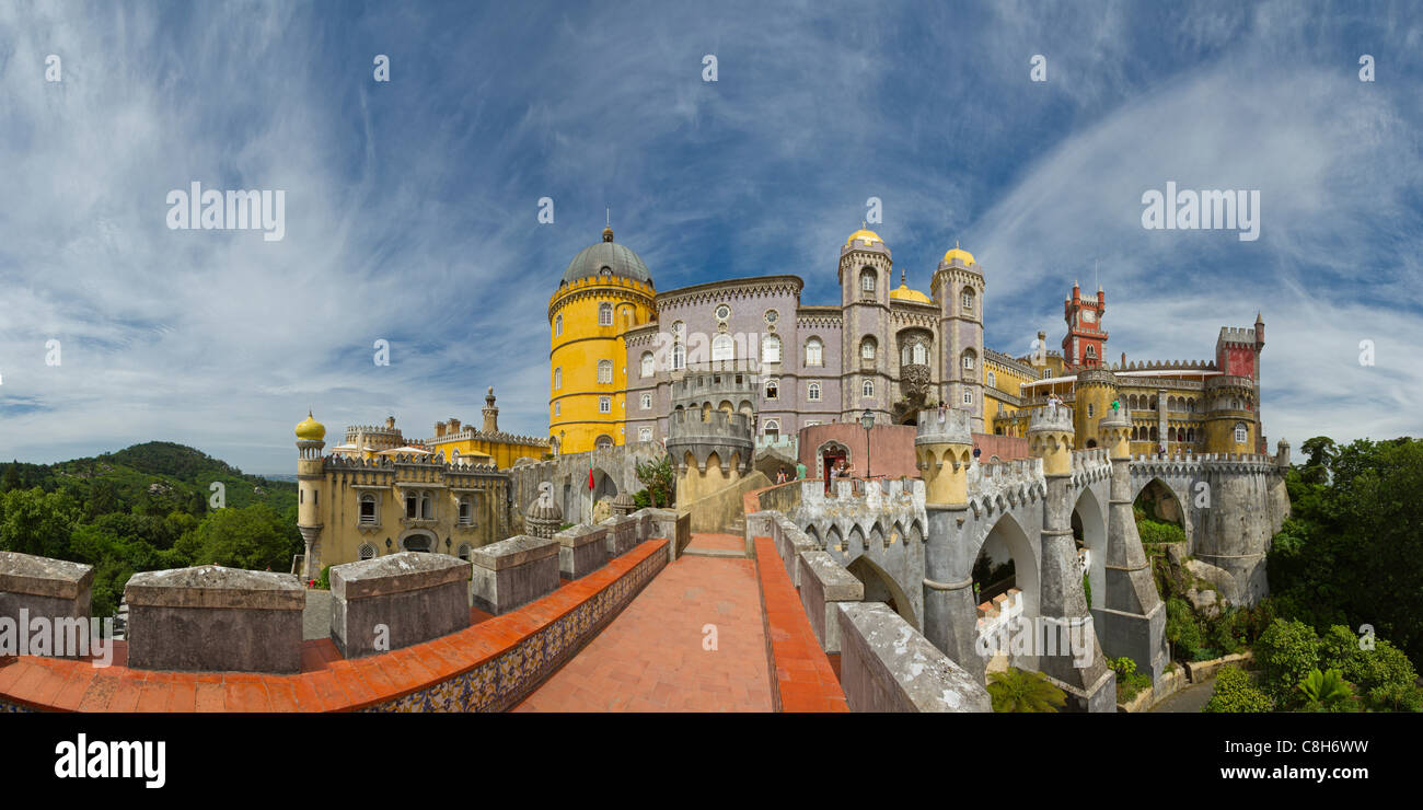 Le Portugal, l'Europe, l'Estrémadure, printemps, château, Palacio da Pena, Sintra, Banque D'Images