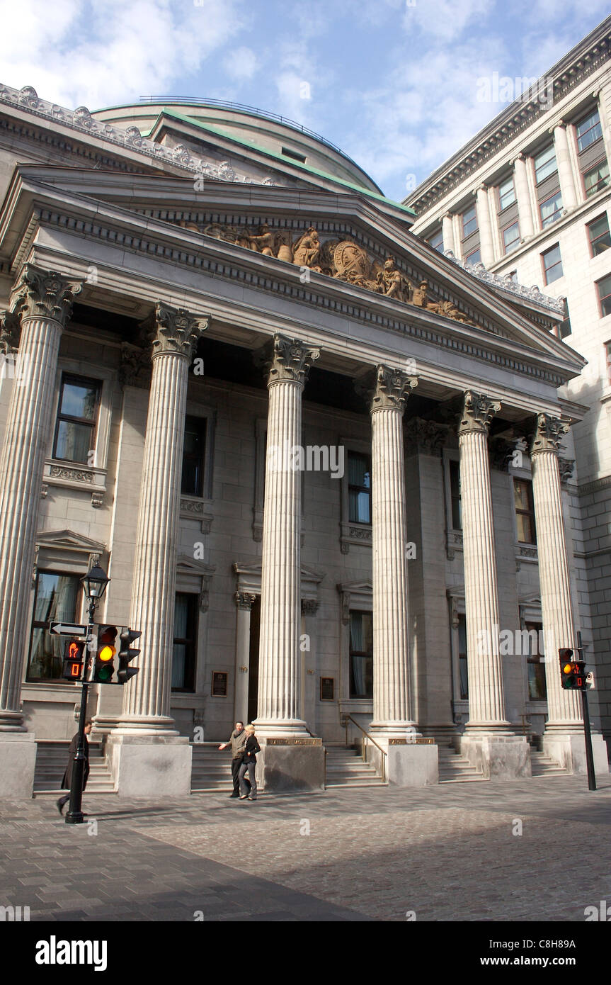 Siège social de la Banque de Montréal dans le vieux quartier de Montréal Montréal, Canada Banque D'Images